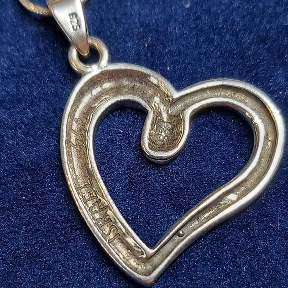 Vintage Sterling Silver Artisan Swirling Heart Pe… - image 6