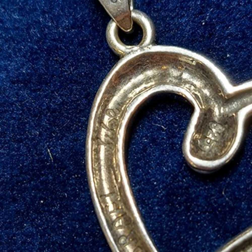 Vintage Sterling Silver Artisan Swirling Heart Pe… - image 7