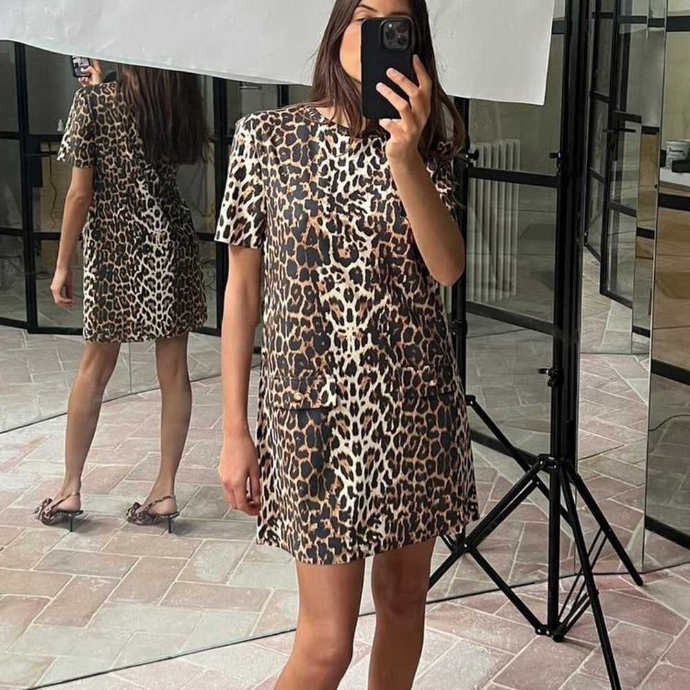 Women Dress ZARA Brown Black Animal Print Dress S… - image 2