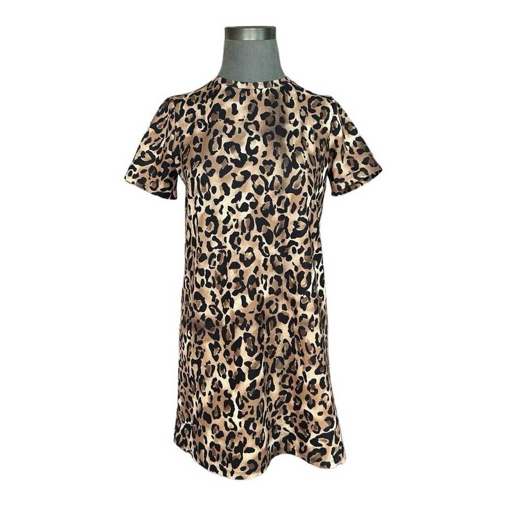 Women Dress ZARA Brown Black Animal Print Dress S… - image 3