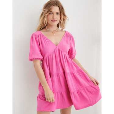 Aerie Pool-To-Party Dress, Pink, Size M