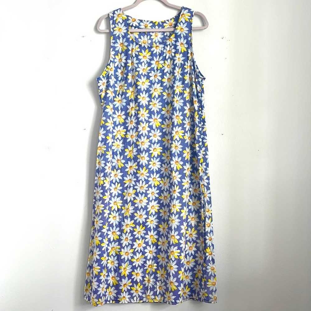 Vintage 90’s Y2K handmade daisy print sleeveless … - image 1