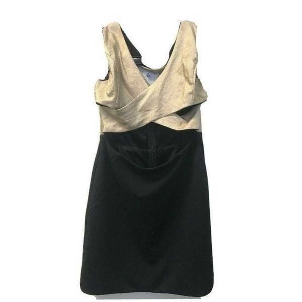 ANGL Womens L Cross Halter Dress Gold Top Black - image 1