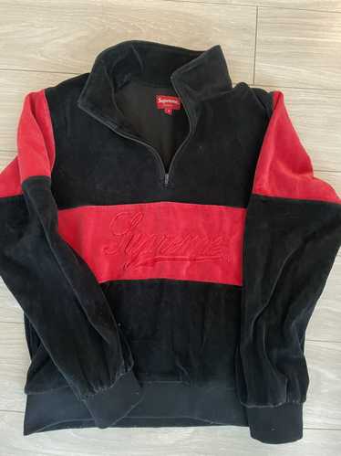 Supreme Supreme Velour Half Zip Pullover sz S - image 1