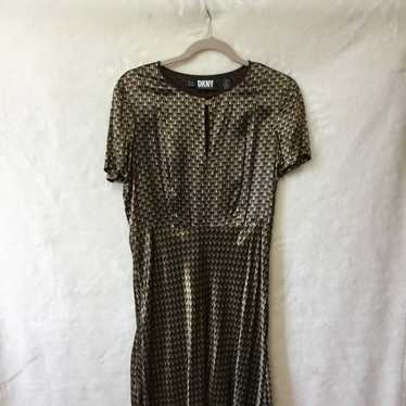 DKNY Brown Vintage Short Sleeve Dress - image 1