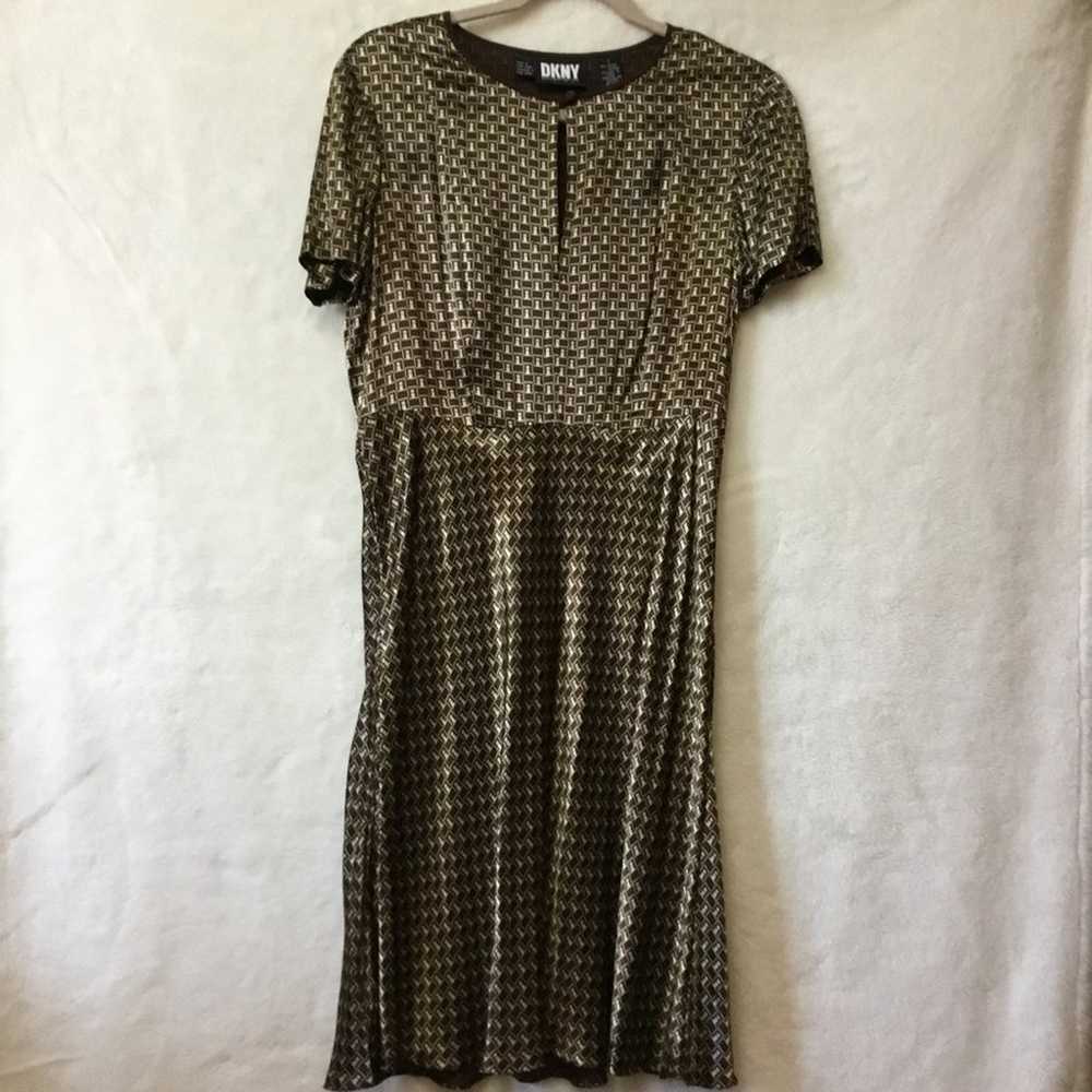 DKNY Brown Vintage Short Sleeve Dress - image 2