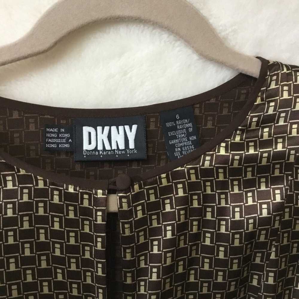 DKNY Brown Vintage Short Sleeve Dress - image 3