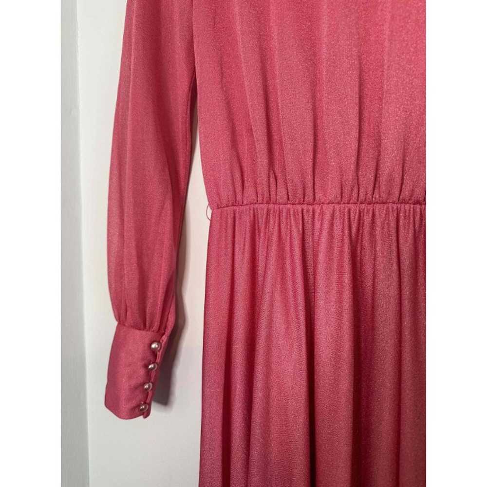 Vintage Union Made 1970’s Pink Satin like Dress w… - image 2