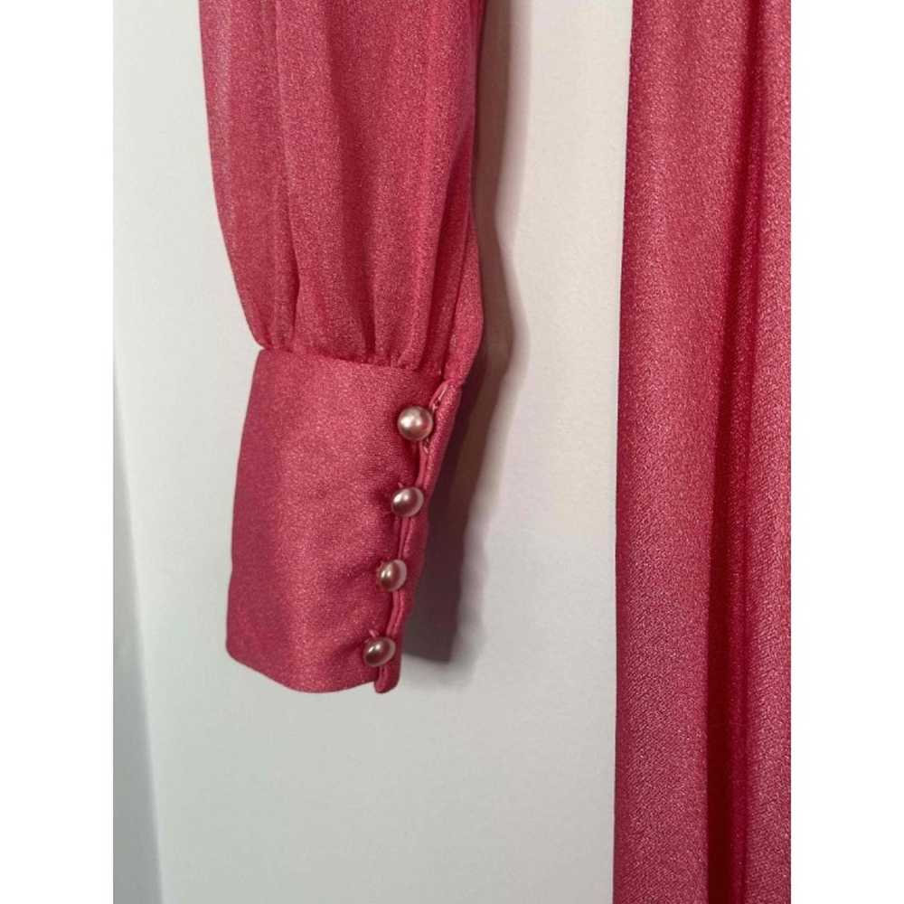 Vintage Union Made 1970’s Pink Satin like Dress w… - image 3