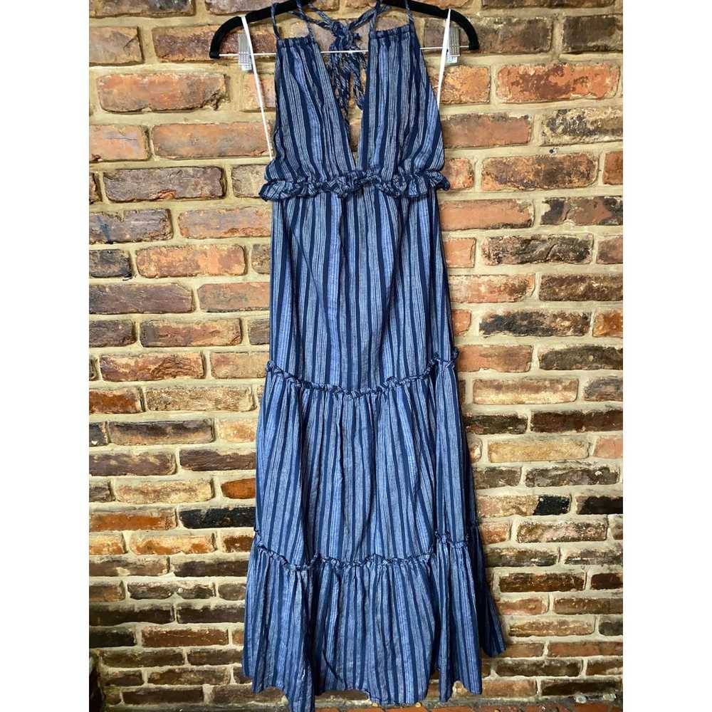 Lulus Navy Blue White Striped Vacay Babe Halter M… - image 2