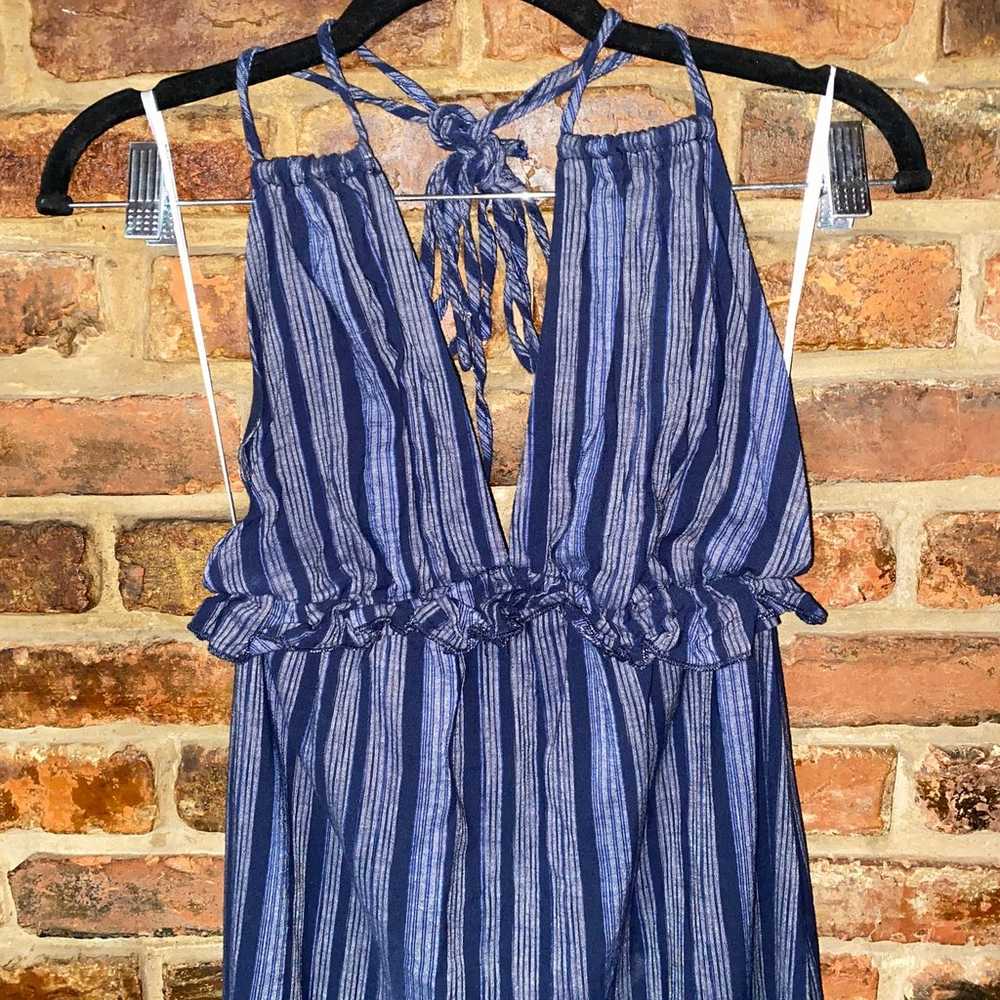 Lulus Navy Blue White Striped Vacay Babe Halter M… - image 3