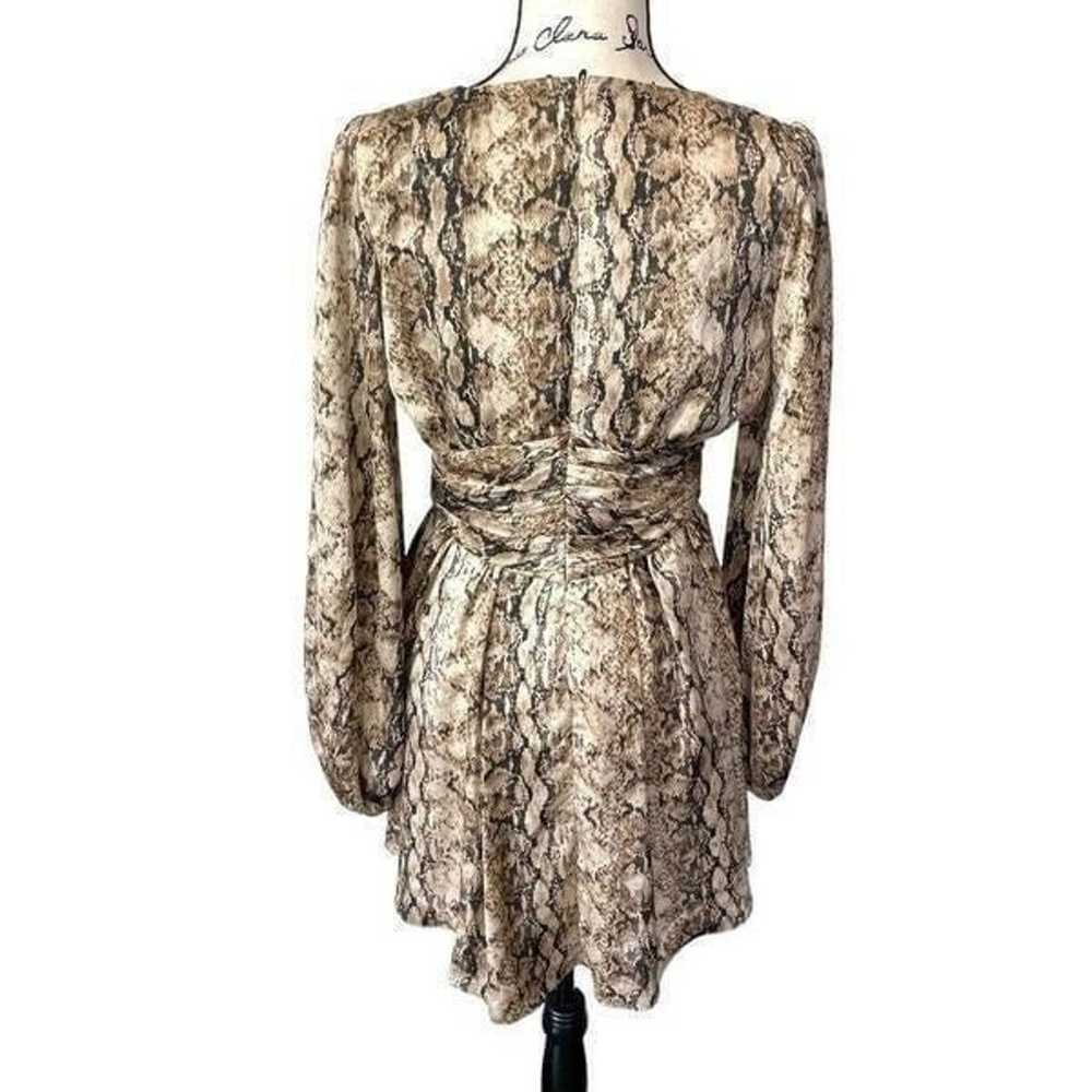 Ronny Kobo Snakeskin Orzoro Deep V Mini Dress, Sm… - image 3