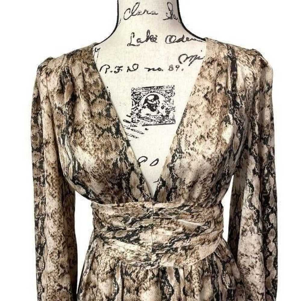 Ronny Kobo Snakeskin Orzoro Deep V Mini Dress, Sm… - image 5