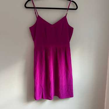 Madewell fuchsia 100% silk tank dress