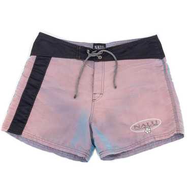 Vintage Iridescent pink and black swim shorts NAL… - image 1