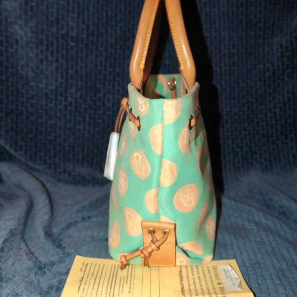 "Dooney & Bourke" Aqua & Peach "Small Tulip Tasse… - image 9