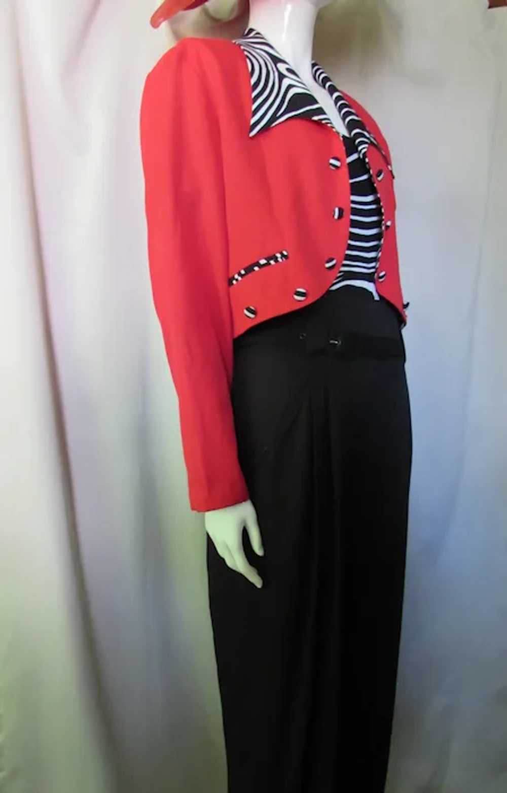 SALE Classy Jacket & Jumpsuit Red & Black White Z… - image 4