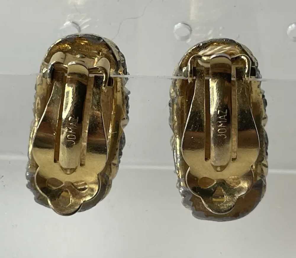 Vintage Signed Jomaz Gold Plated Crystal Shrimp C… - image 3