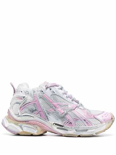 Balenciaga Runner Low-top Sneakers In White/pink - image 1