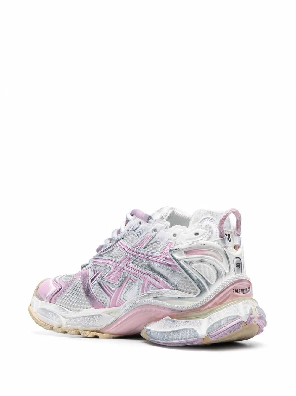 Balenciaga Runner Low-top Sneakers In White/pink - image 2