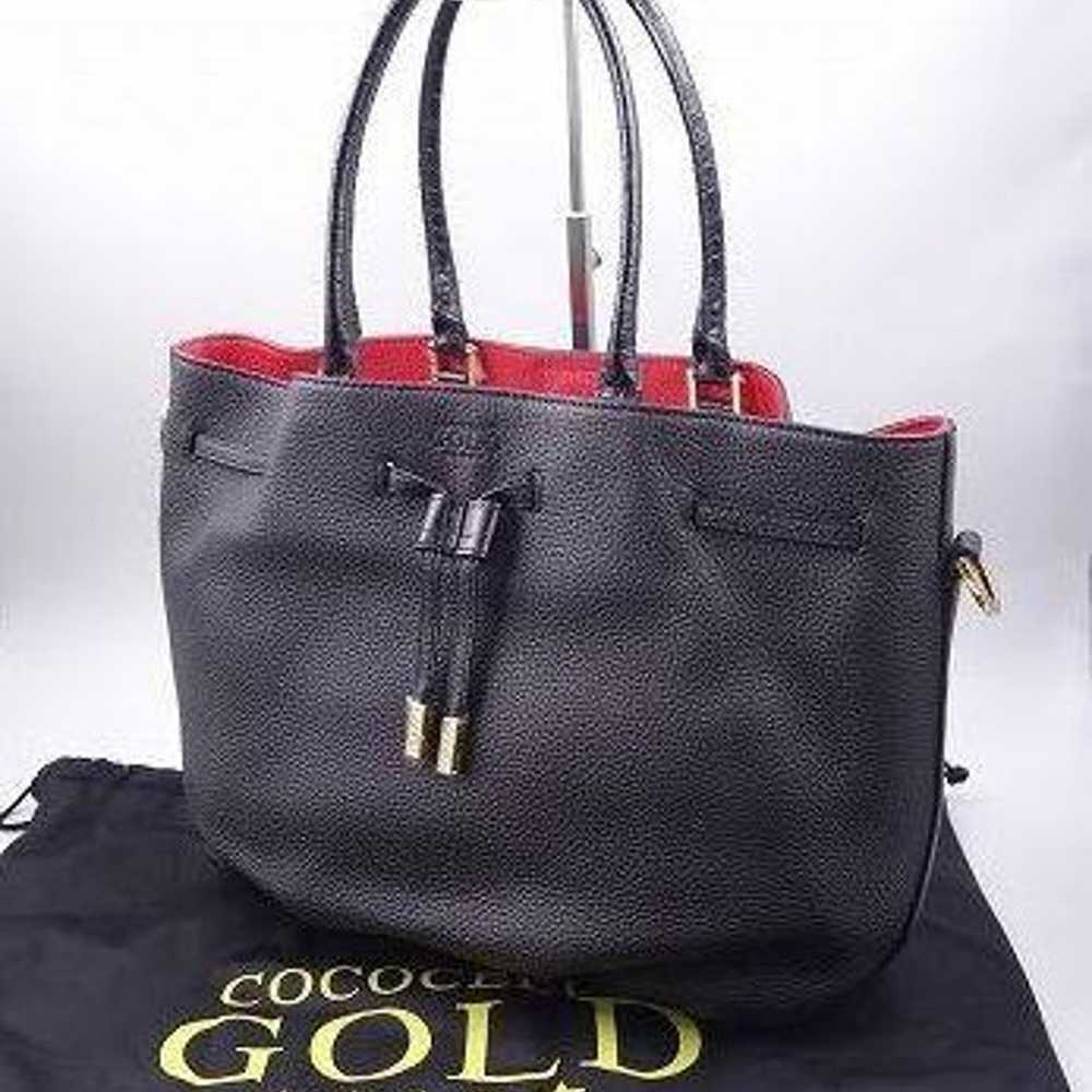 High-quality tote bag COCOCELUX GOLD, made of bla… - image 1