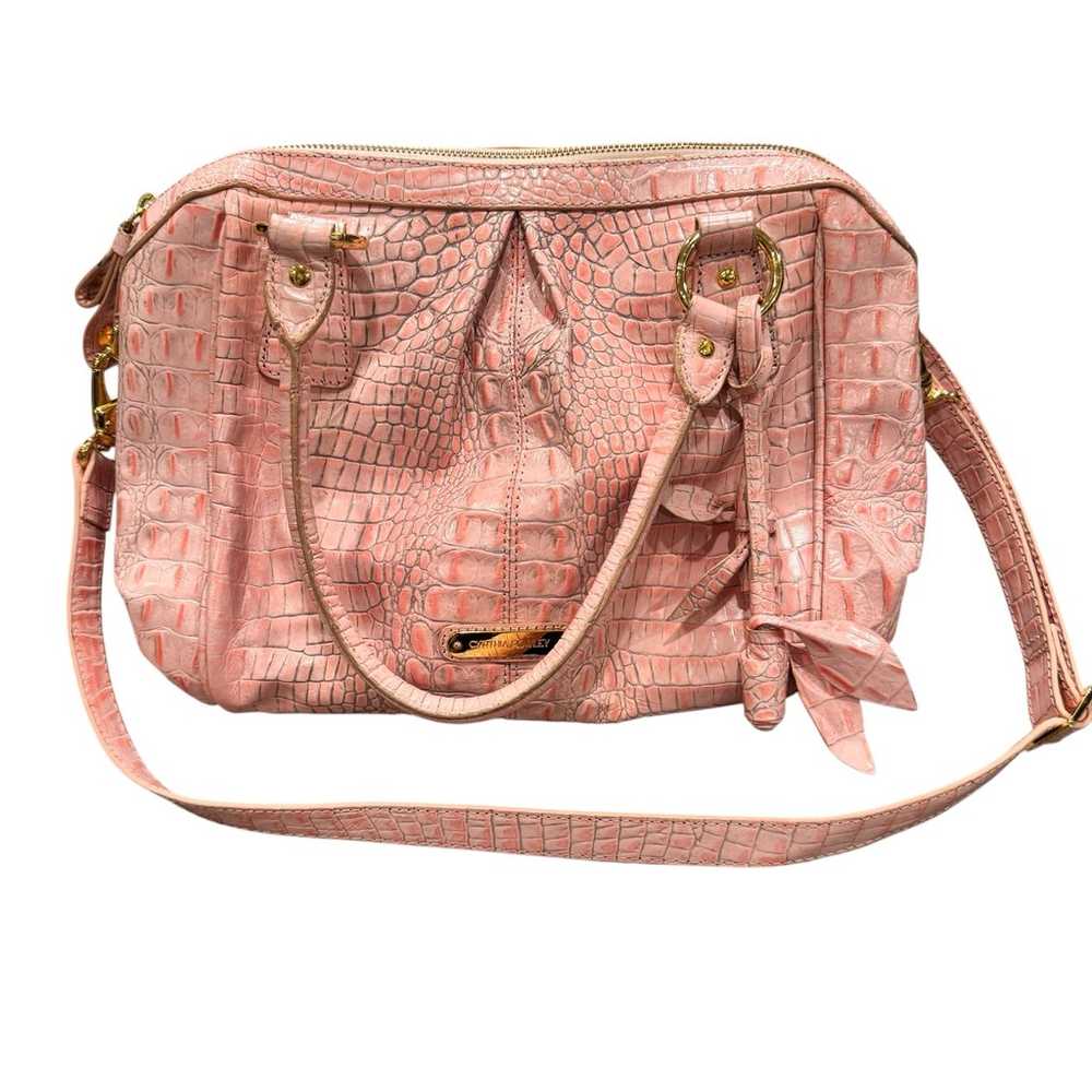 Pink faux croc bag - image 1