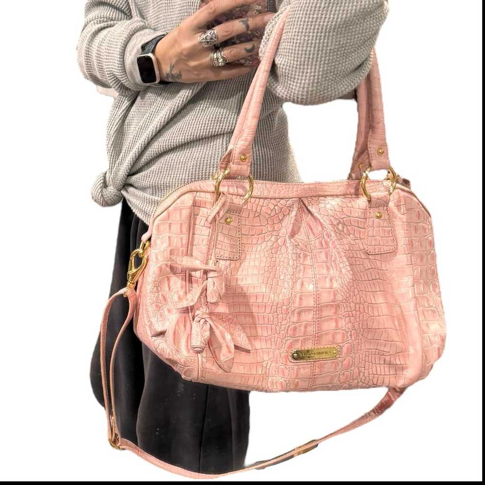 Pink faux croc bag - image 2