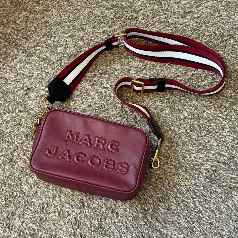 Marc Jacobs logo crossbody shoulder bag in red bu… - image 1