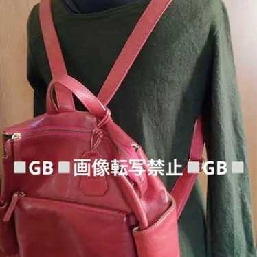 fes Genuine Leather Backpack Red