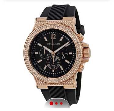 Michael Kors Women's Dylan Chronograph Rubber Bla… - image 1