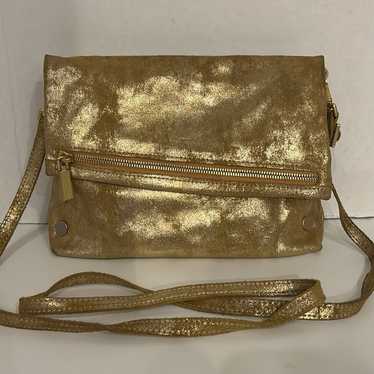 Hammitt VIP gold suede leather crossbody bag