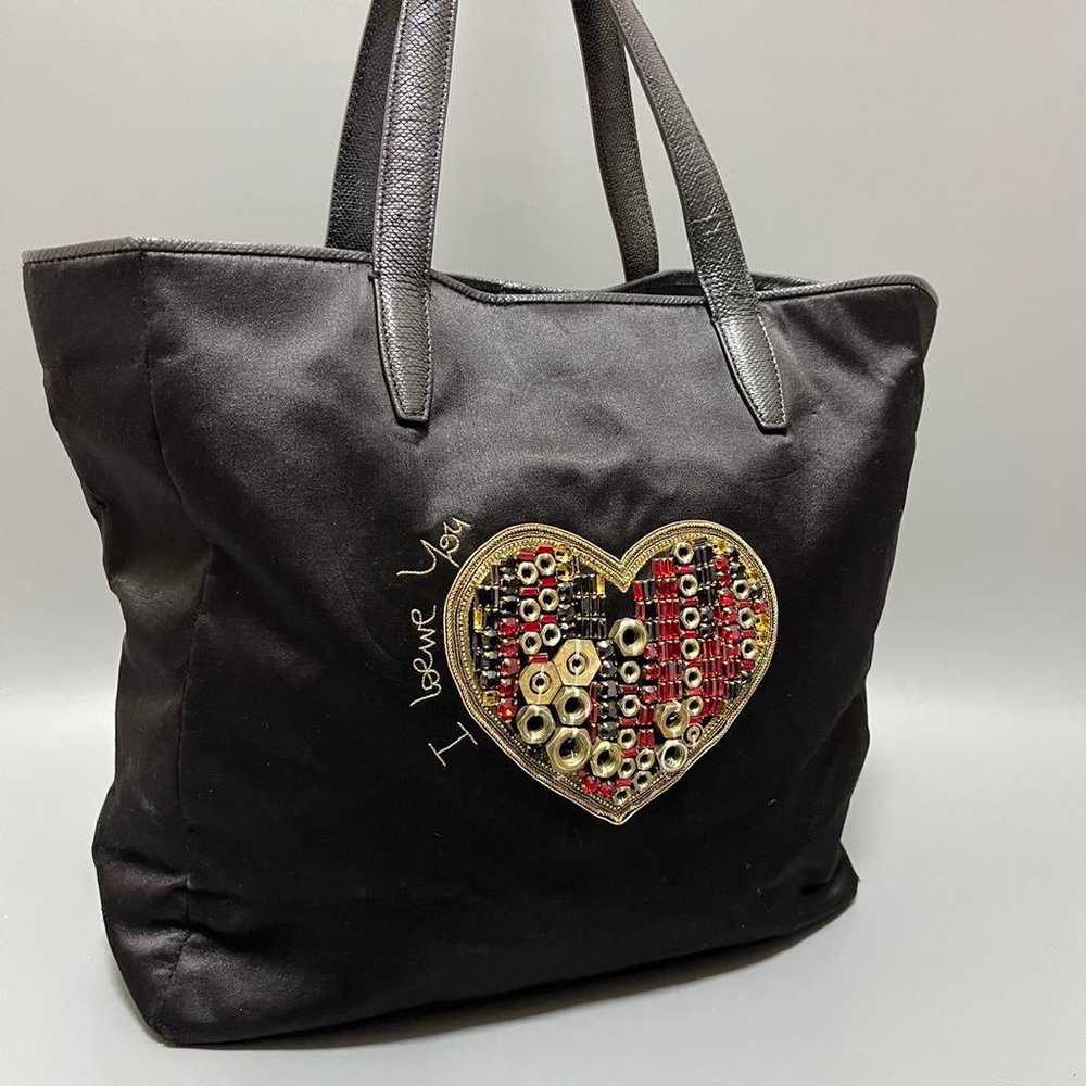 LOEWE Hart Bijou Tote Bag Black Rhinestones - image 1