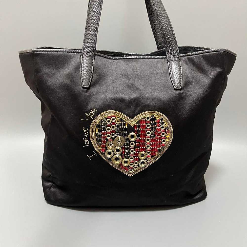 LOEWE Hart Bijou Tote Bag Black Rhinestones - image 2