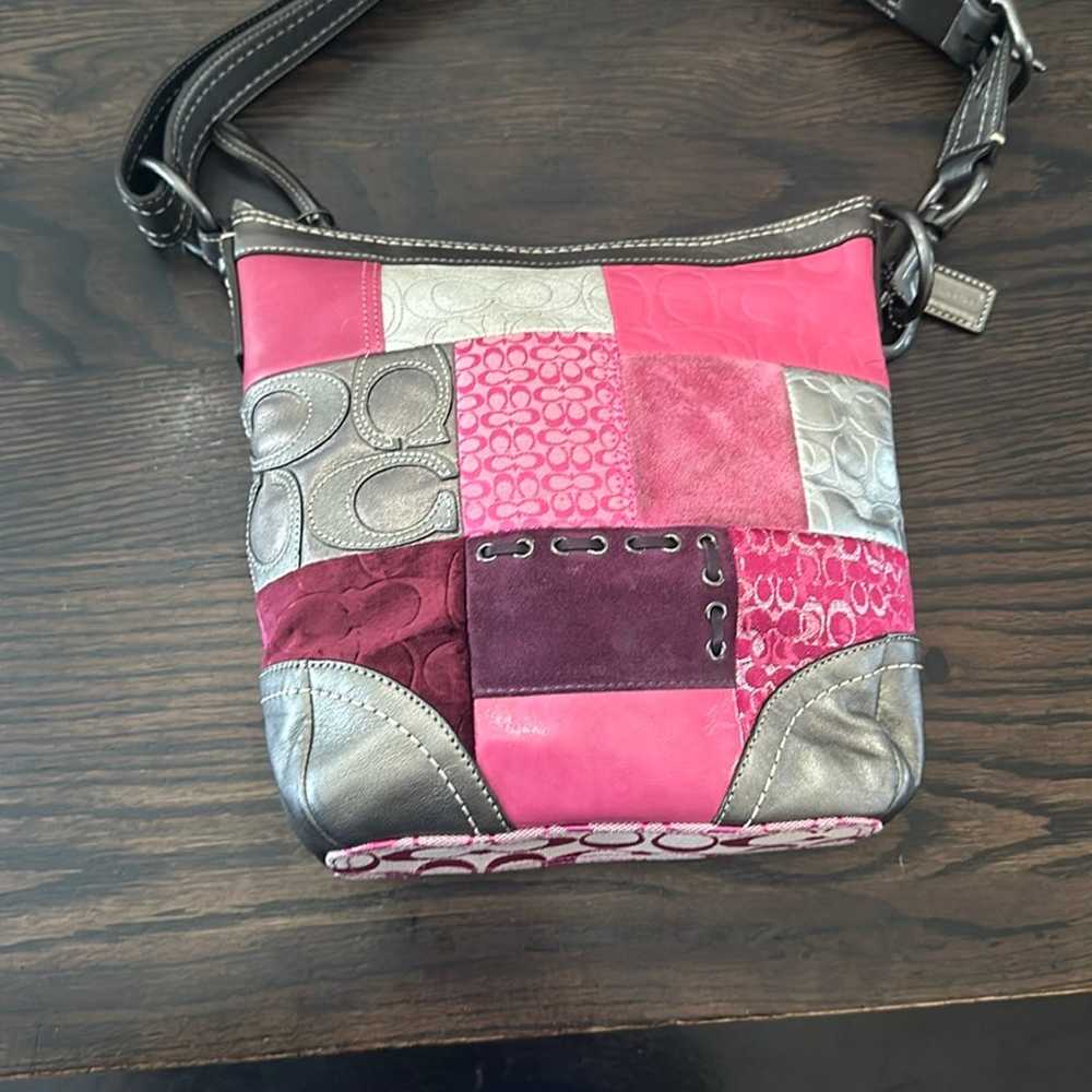 Coach pink patchwork bag - image 4