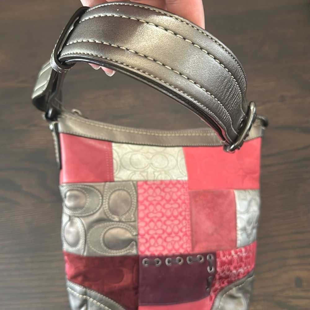 Coach pink patchwork bag - image 5