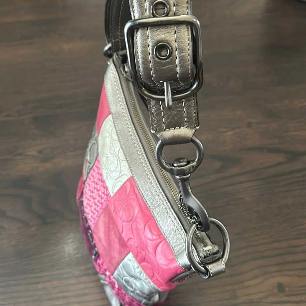 Coach pink patchwork bag - image 6