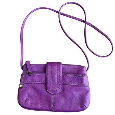 Tignanello vintage purple crossbody purse leather 