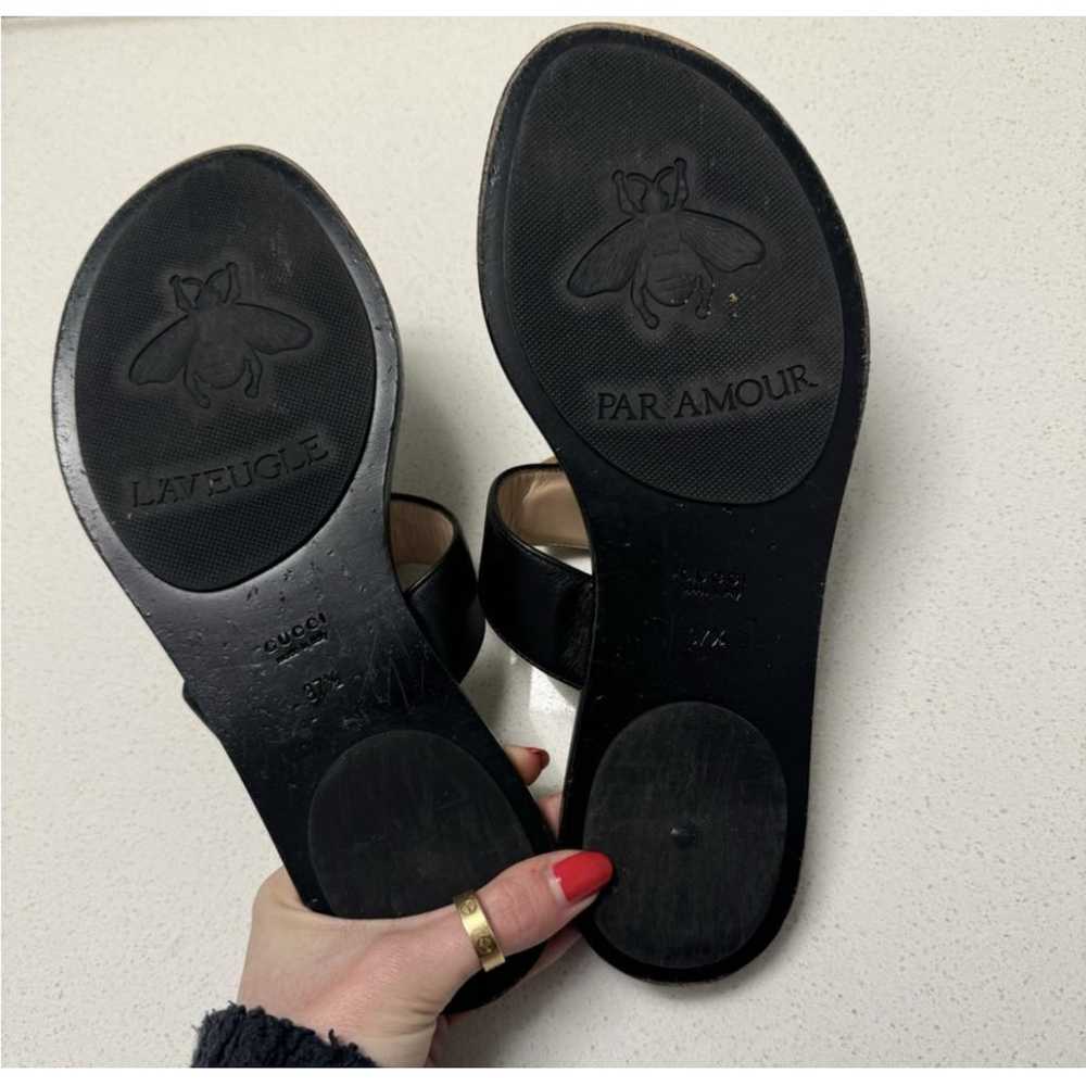 Gucci Double G leather flip flops - image 2