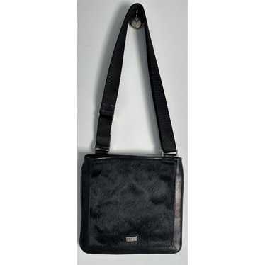 Vintage Brighton Black Leather Calf Hair Crossbody