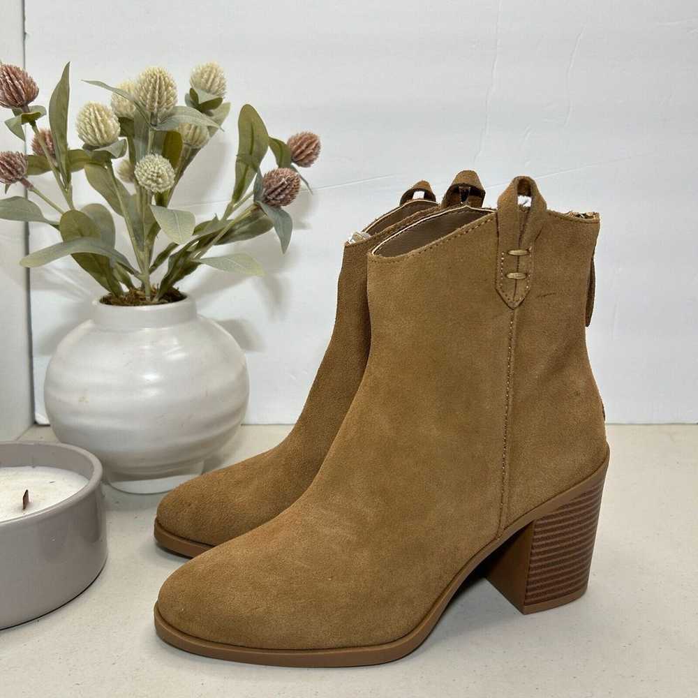 Mia Rhys Heeled Suede Bootie Leather Pull On Brow… - image 3