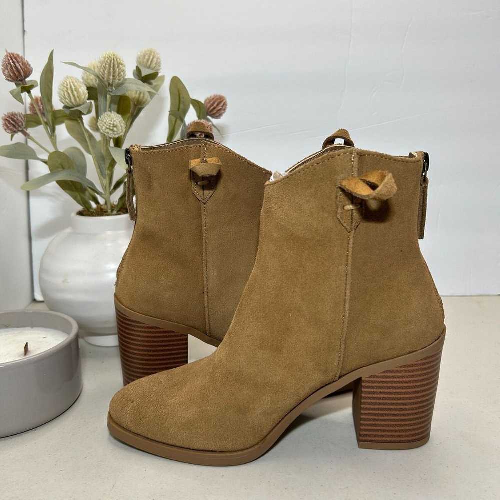 Mia Rhys Heeled Suede Bootie Leather Pull On Brow… - image 4