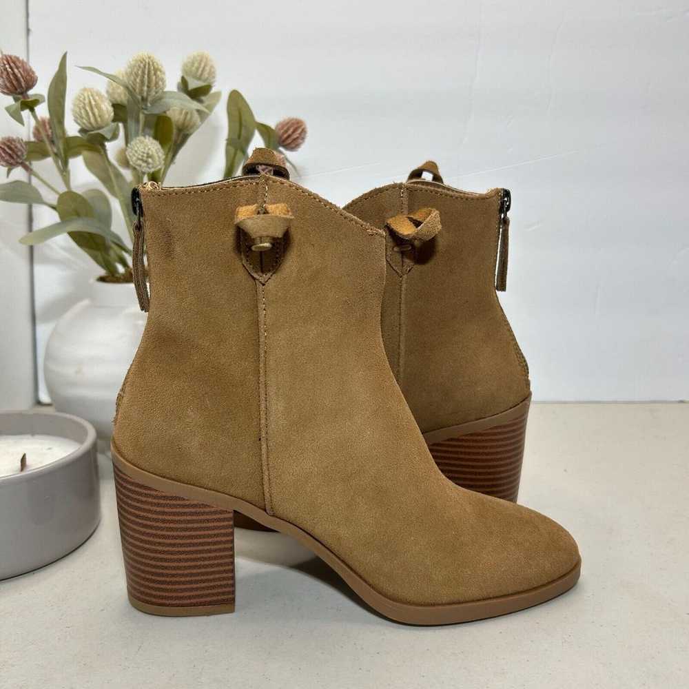 Mia Rhys Heeled Suede Bootie Leather Pull On Brow… - image 5