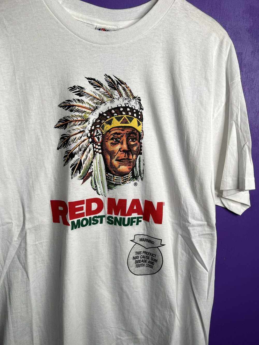 Made In Usa × Vintage Vintage 80s Red man snuff p… - image 3