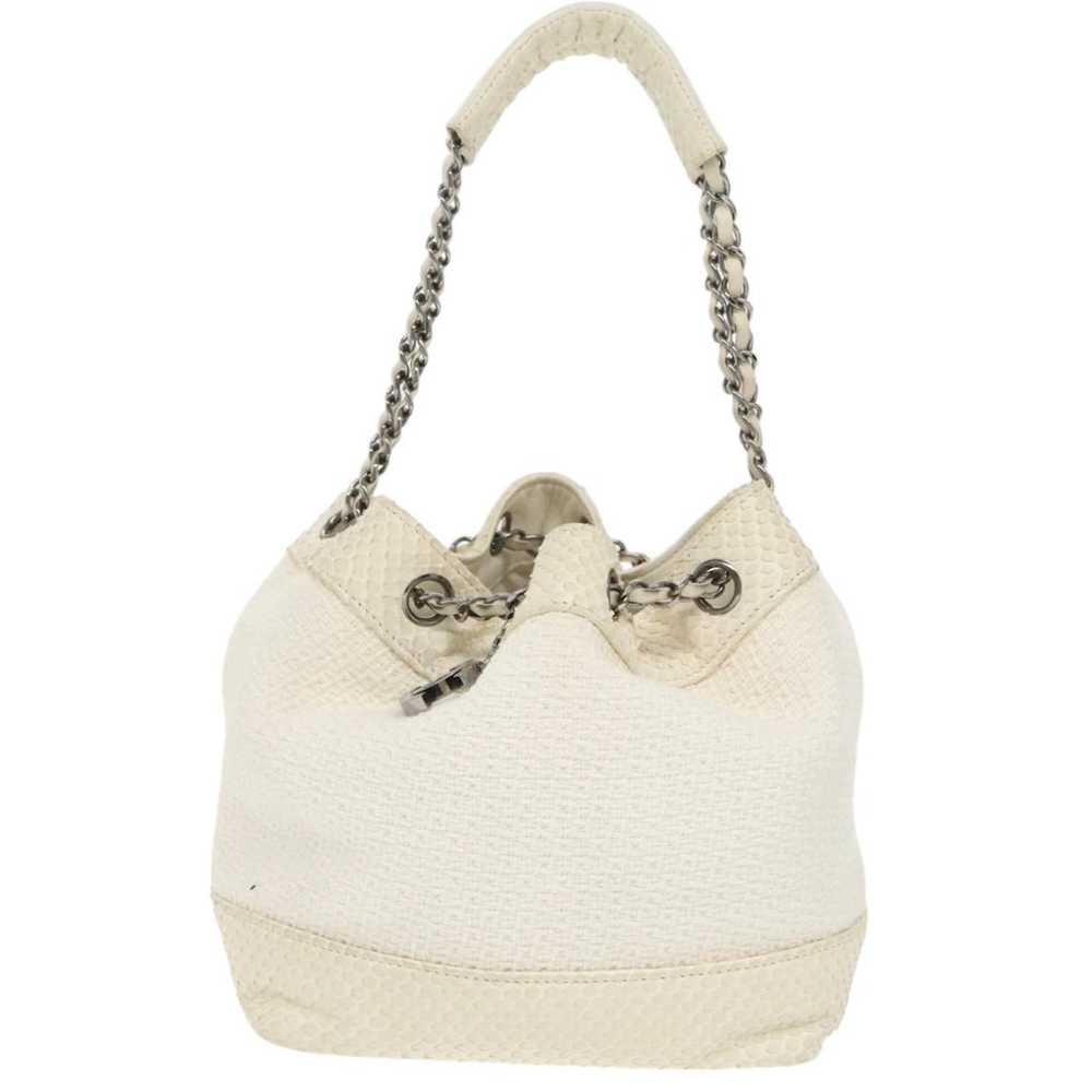 Chanel White Tweed Bucket Bag - image 1