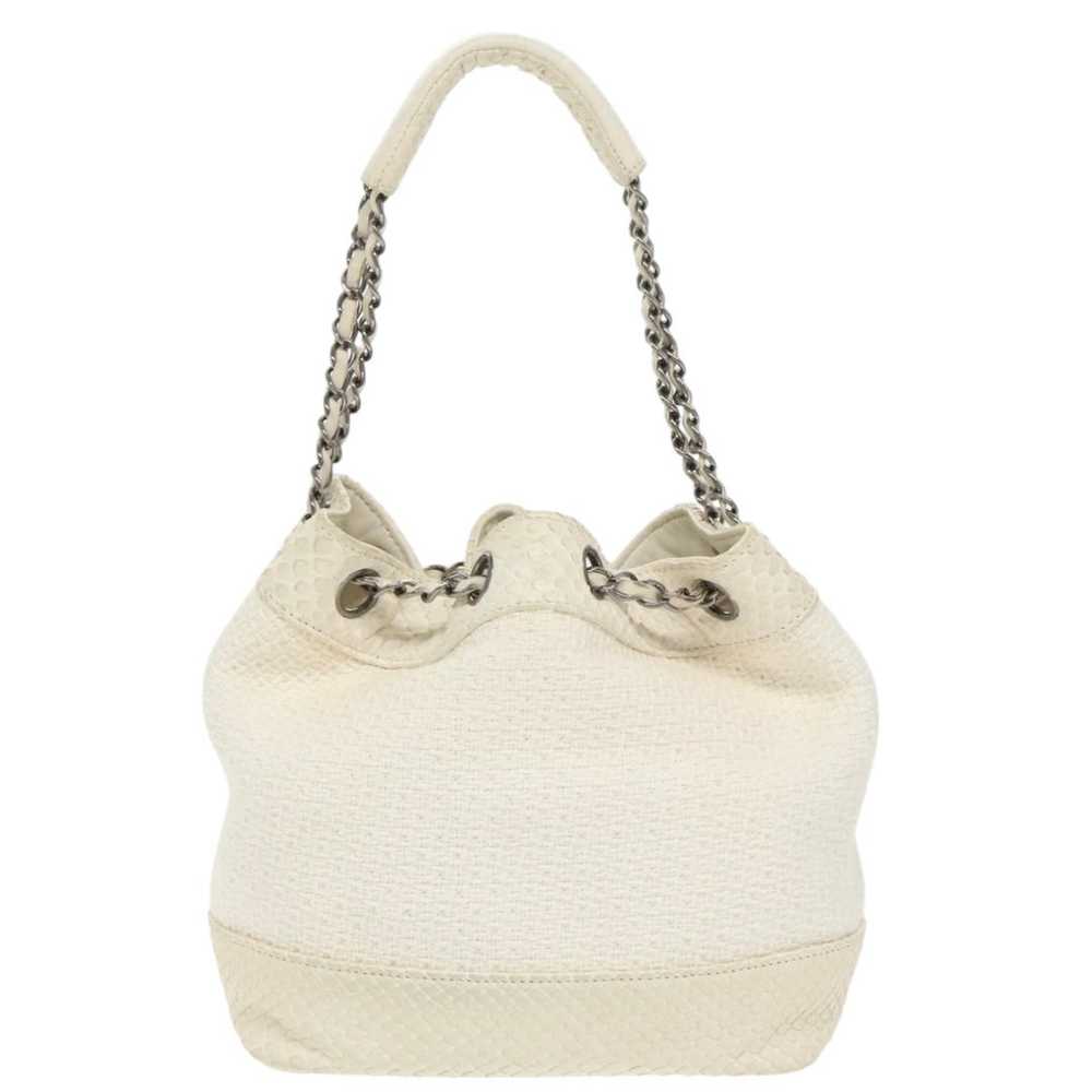 Chanel White Tweed Bucket Bag - image 2