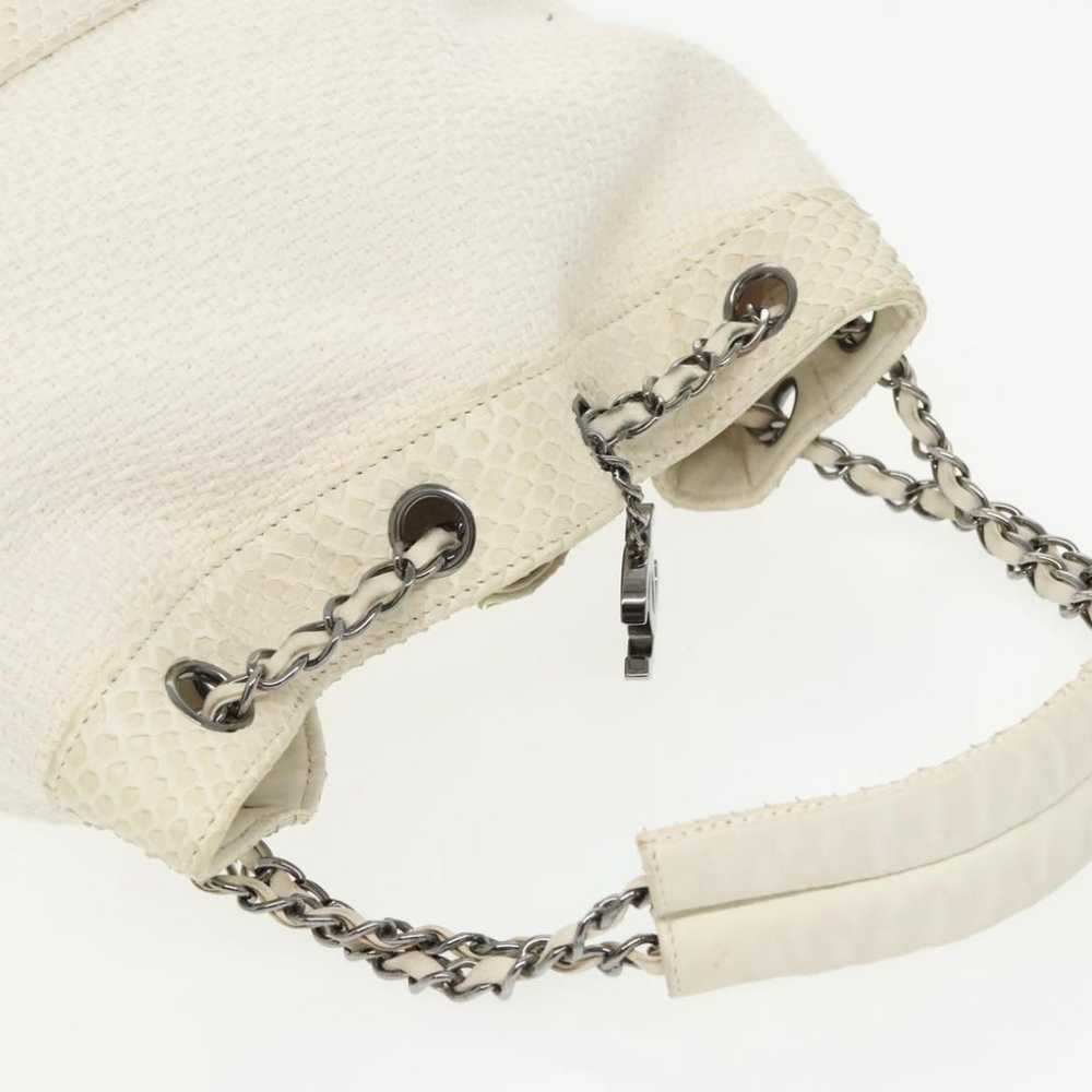 Chanel White Tweed Bucket Bag - image 5