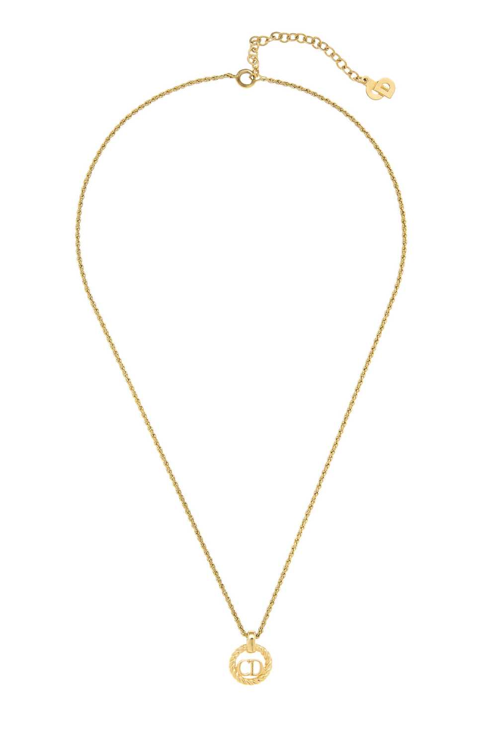 Gold Round 'CD' Necklace Small Send in SMS Send i… - image 1