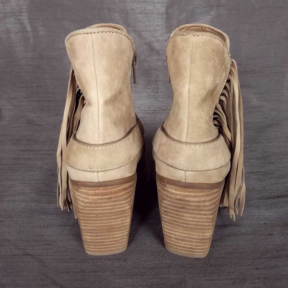 Gianni Bini Omniah Tan Leather Suede Western Frin… - image 4