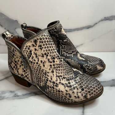 Lucky Brand | Black Beige Leather Snakeskin Dual Z