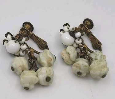 Miriam Haskell MODIFIED Cluster Bead Dangle Signe… - image 1